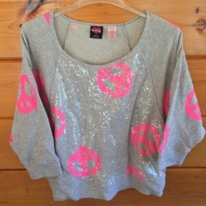 Hard Candy Sparkly sequin junior Sweatshirt XL